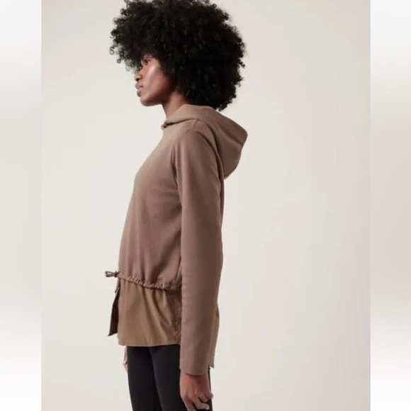 Athleta Gallery Hoodie Top // Rustic Beige - Picture 4 of 7